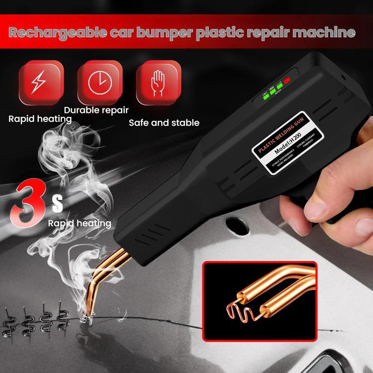 Rechargeable Car Bumper Plastic Repair Welding Machine, Specification: Black+200 Welding Nails - Hand Tool Sets by buy2fix | Online Shopping UK | buy2fix