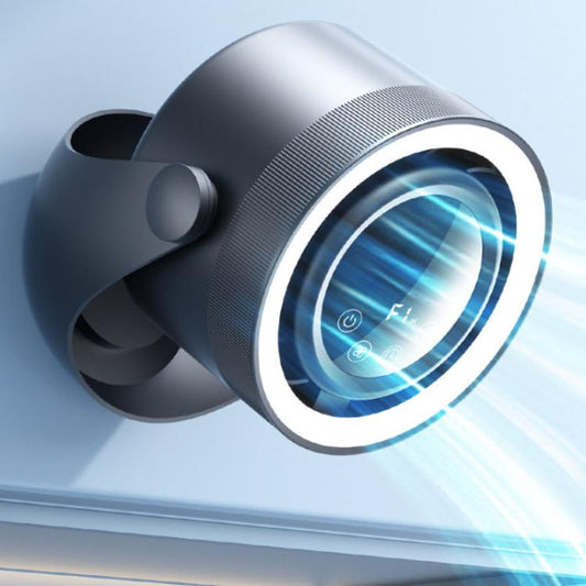 F158 Desktop Mini Multi-Speed Circulating Fan Timed Remote Control Lighted Fan, Style: Gray Rechargeable - Electric Fans by buy2fix | Online Shopping UK | buy2fix