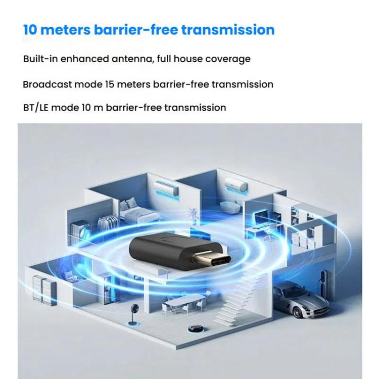 Universal Mobile Phone Computer Type-C Bluetooth Audio Transmitter - Audio Receiver Transmitter by buy2fix | Online Shopping UK | buy2fix