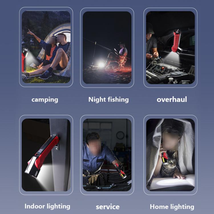 Magnet-Hook COB Rotating Strong Light Emergency Work Light(Gray) - Other Tools by buy2fix | Online Shopping UK | buy2fix