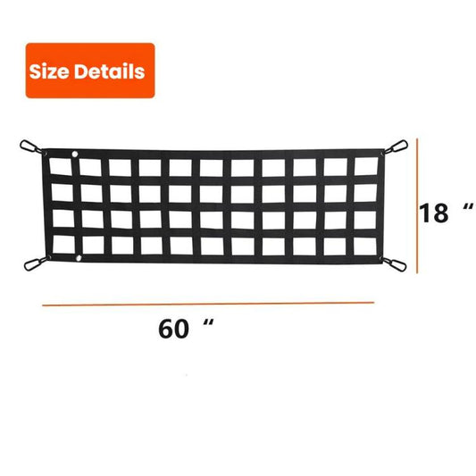 60x18 inch Heavy-Duty Pickup Truck Tailgate Cargo Net - Seat Accessories by buy2fix | Online Shopping UK | buy2fix