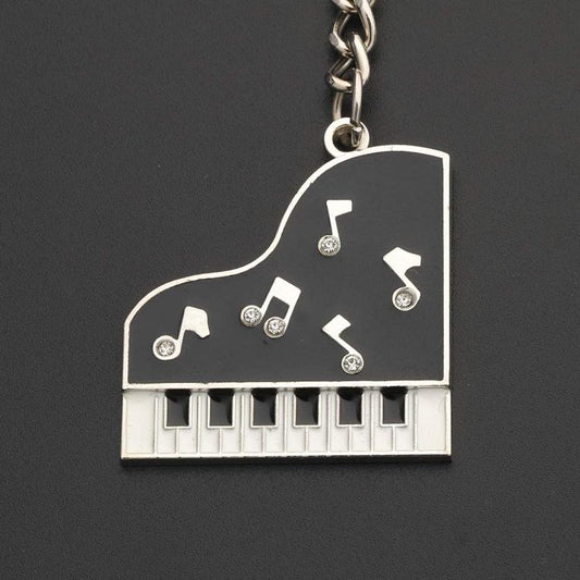 Diamond Dripping Glue Piano Metal Keychain Pendant - Key Rings by buy2fix | Online Shopping UK | buy2fix