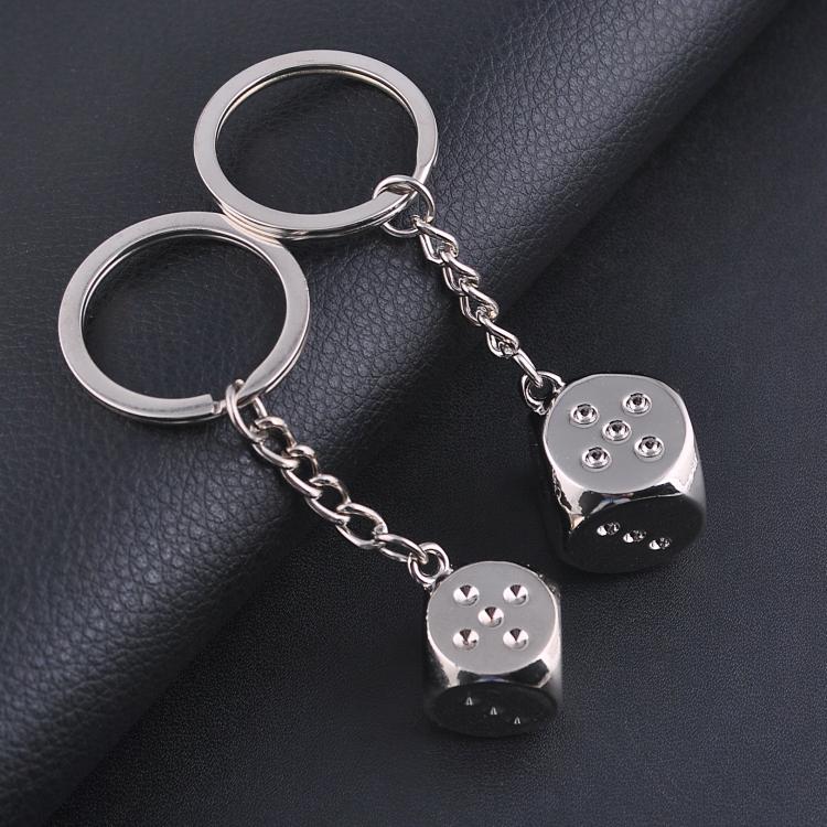 Dice Metal Keychain Pendant(14mm) - Key Rings by buy2fix | Online Shopping UK | buy2fix