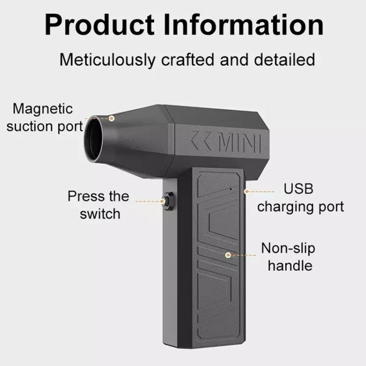 90000RPM 41m/s Mini Brushless Motor Turbo Jet Fan With Magnetic Suction Nozzle(Black) - Car washing supplies by buy2fix | Online Shopping UK | buy2fix