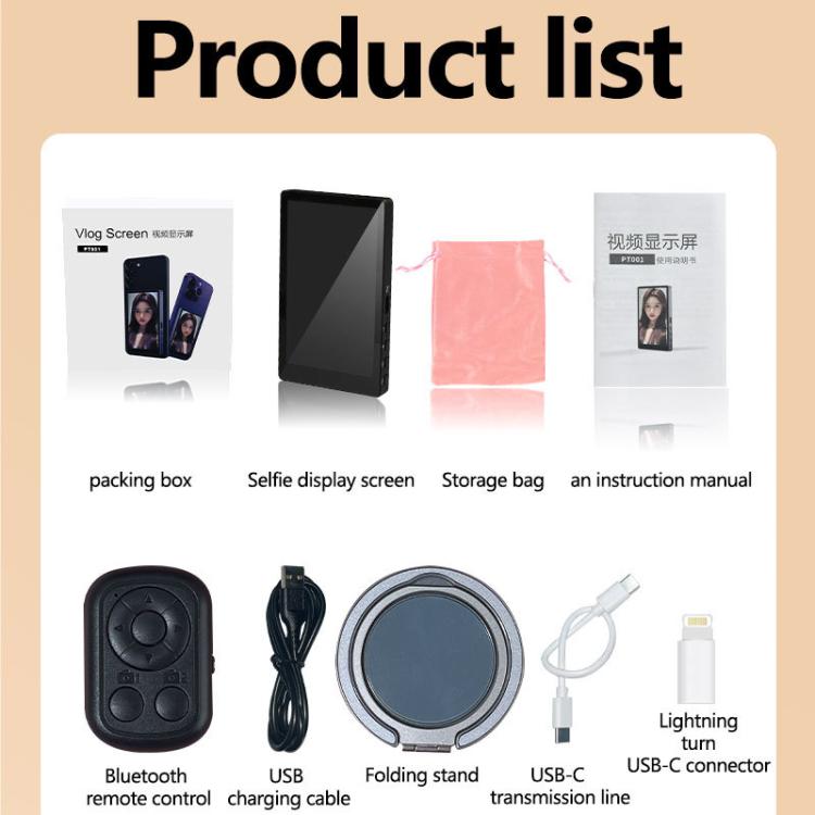 Mobile Phone Selfie Wireless Same Screen Player Smartphone Magnetic Rear Selfie Monitor Screen(Black) - Others Accessories by buy2fix | Online Shopping UK | buy2fix