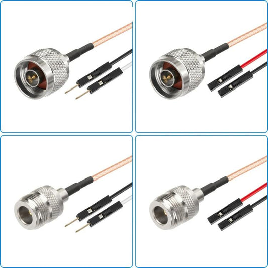 N Female To Dual DuPont Male RG316 RF Test Extension Adapter Cable(0.5m) - Connectors by buy2fix | Online Shopping UK | buy2fix