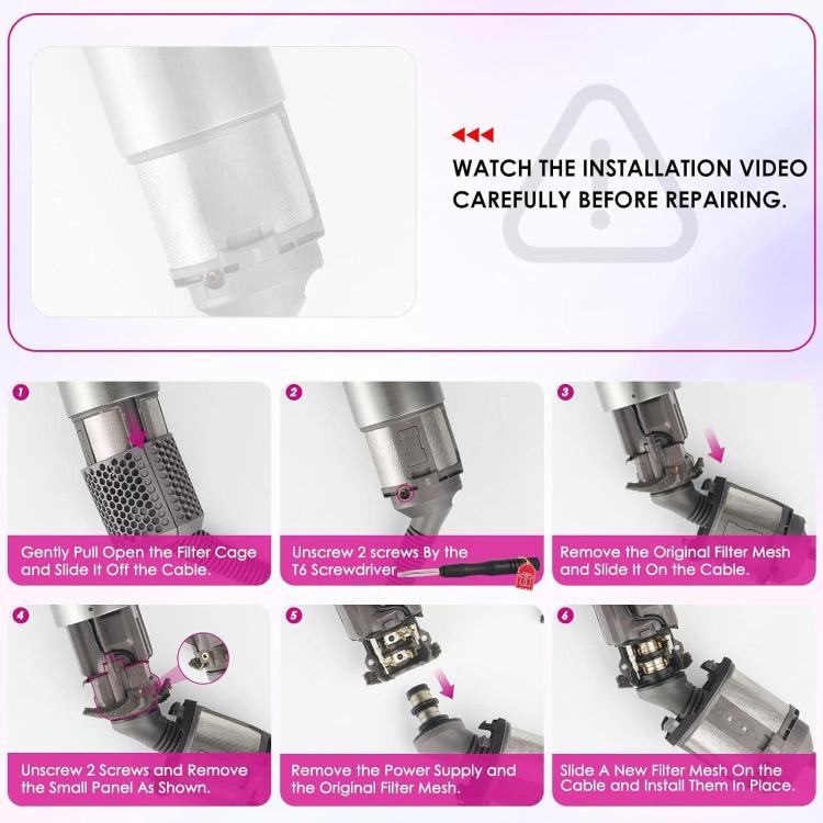 For Dyson Airwrap HS01 HS05 Hair Styler Inner Filter Repair Parts, Spec: Inner Filter - For Dyson Accessories by buy2fix | Online Shopping UK | buy2fix