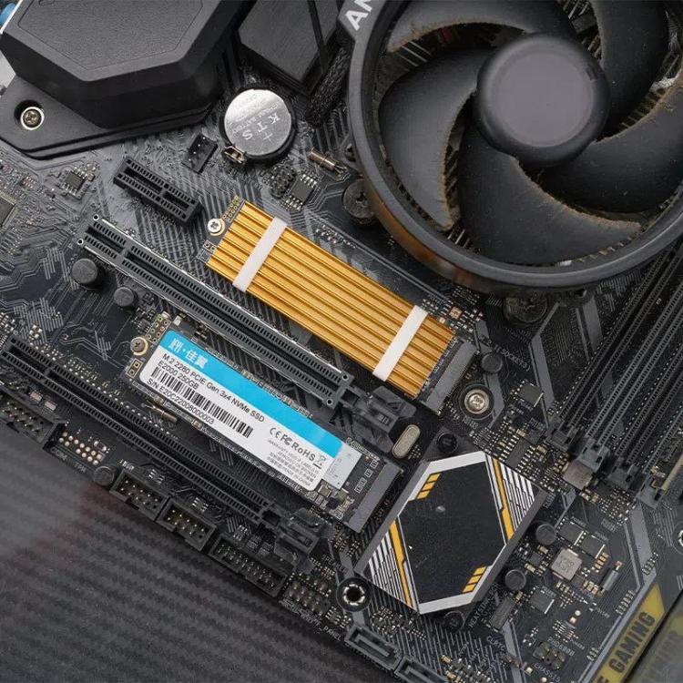 FinalCool M.2 2280 NVMe SSD Heat Sink Solid State Drive Radiator(Gold) - Hard Drive Bags & Cases by FinalCool | Online Shopping UK | buy2fix