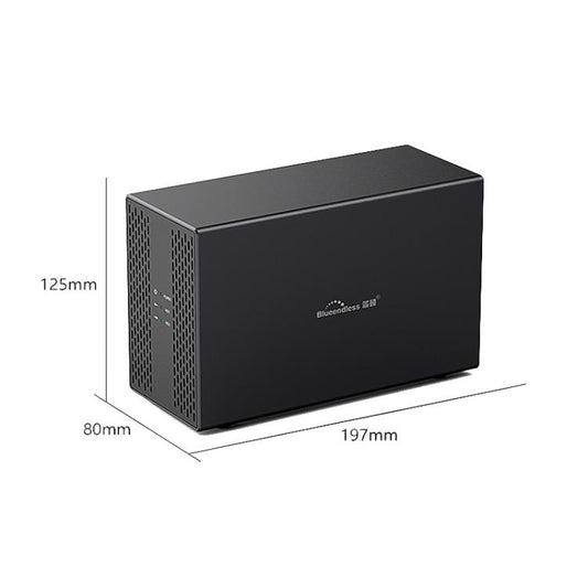 Blueendless DB3502F USB3.0/Type-C Non-array 2.5/3.5-inch Dual-Bay Mobile Hard Disk Box(AU Plug) - HDD Enclosure by Blueendless | Online Shopping UK | buy2fix