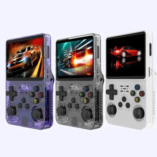 R36S Retro Handheld Game Console Linux System 3.5-Inch Screen Single TF Card Version 128G(Clear Black) - Pocket Console by buy2fix | Online Shopping UK | buy2fix