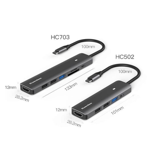 7-in-1 HDMI + PD + USB3.0 + USB2.0 x 2 + SD + TF Blueendless Multifunctional Type-C Docking Station - USB HUB by Blueendless | Online Shopping UK | buy2fix