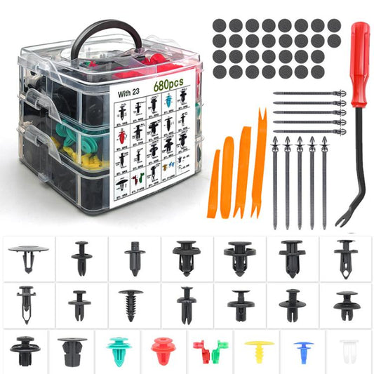 680pcs /Set Car Retainer Clips Fasteners Remover Kit Automotive Clips Set - Nuts & Bolts by buy2fix | Online Shopping UK | buy2fix