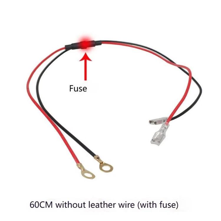 10A 60cm Plug-In Spring O-Type Terminal Power Cable Car Charger Modification Wiring Harness(Red+Black) - DIY Cables by buy2fix | Online Shopping UK | buy2fix