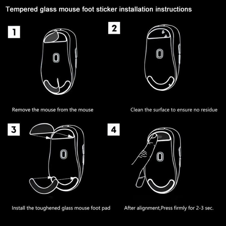 For Logitech GPW Glass Mouse Feet Stickers Anti-Slip Mouse Glide Skates(Printed White) - Silicone / Sticker by buy2fix | Online Shopping UK | buy2fix