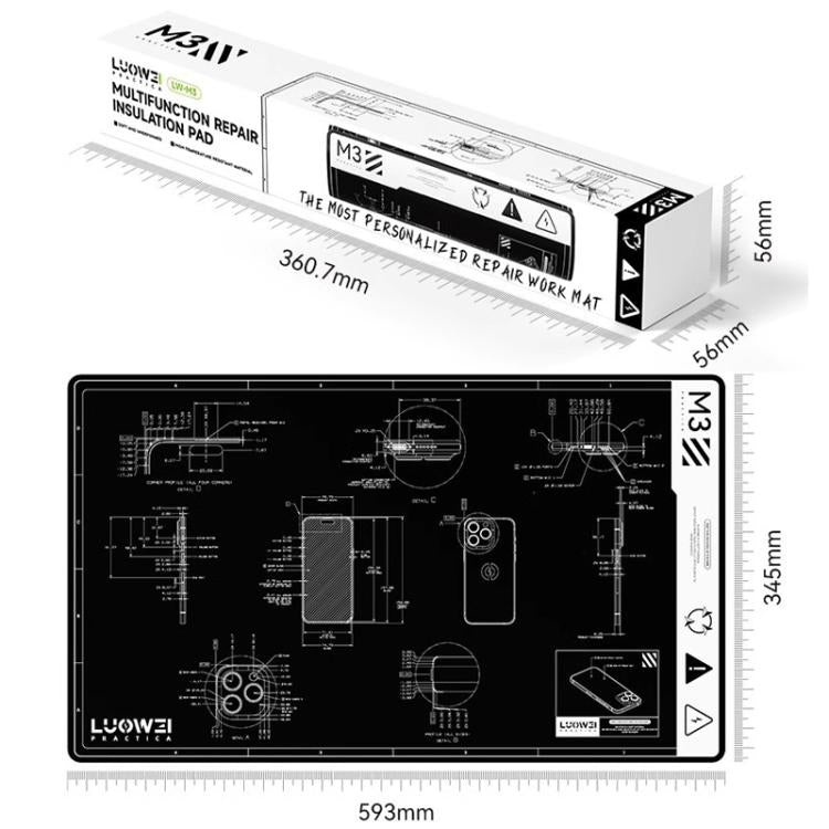 LUOWEI M3 27 inch Cell Phone Computer Repair Workbench Heat Insulation Mat High Temperature Resistant Odorless Silicone Mat - Working Mat by LUOWEI | Online Shopping UK | buy2fix