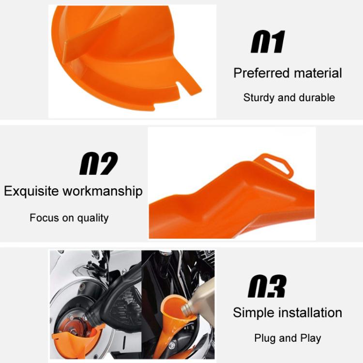 3pcs / Set For Harley Motorcycle Multifunctional Waste Oil Diverter Plastic Funnel(Orange) - Others by buy2fix | Online Shopping UK | buy2fix