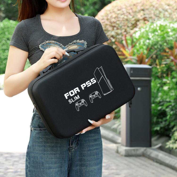 BKANO For Sony PS5 Slim Storage Bag Hard-Shell Shoulder Suitcase Storage Case(Gray) - Bags by BKANO | Online Shopping UK | buy2fix