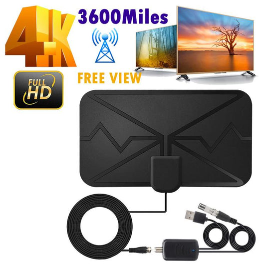3600 Miles 4K Digital Antenna TV indoor Amplifier Signal Booster DVB-T2 HDTV Antenna - DVB-T & Simulation Antenna by buy2fix | Online Shopping UK | buy2fix