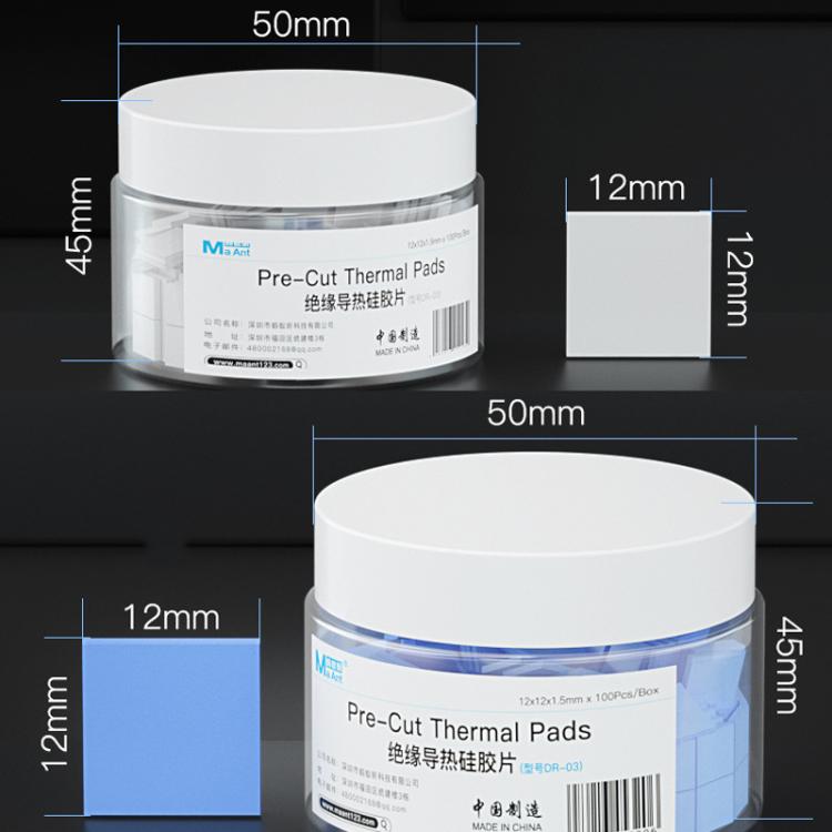 MaAnt DR-03 100pcs /Box Insulating Thermal Conductive Silicone Spacer CPU Thermal Spacer(Blue) - Others by MaAnt | Online Shopping UK | buy2fix