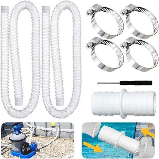 32mm Pool Hose + Connector + Screwdriver For Intex 300 GPH/530 GPH, Length: 1.5m White Hose - Swimming Pool Parts by buy2fix | Online Shopping UK | buy2fix