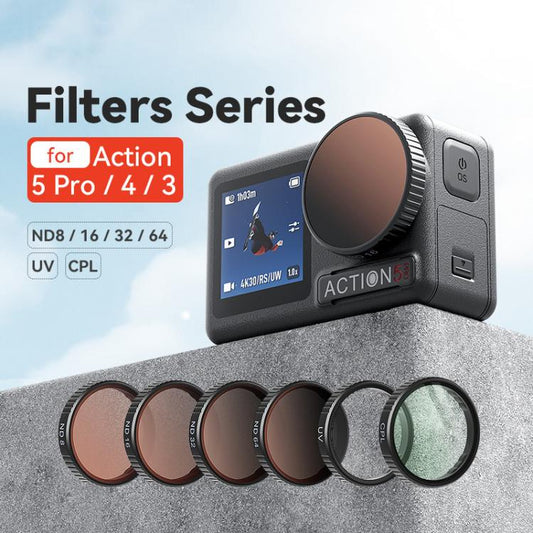 aMagisn Filter For DJI Action 5 Pro / 4 / 3, Spec: ND8+16+32+64 - Lens Filter by aMagisn | Online Shopping UK | buy2fix