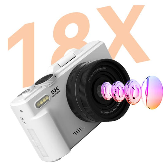 W1 5K HD Digital Camera 75MP 18X Digital Zoom WiFi Video Recorder With Flip Screen(Black) - Video Cameras by buy2fix | Online Shopping UK | buy2fix