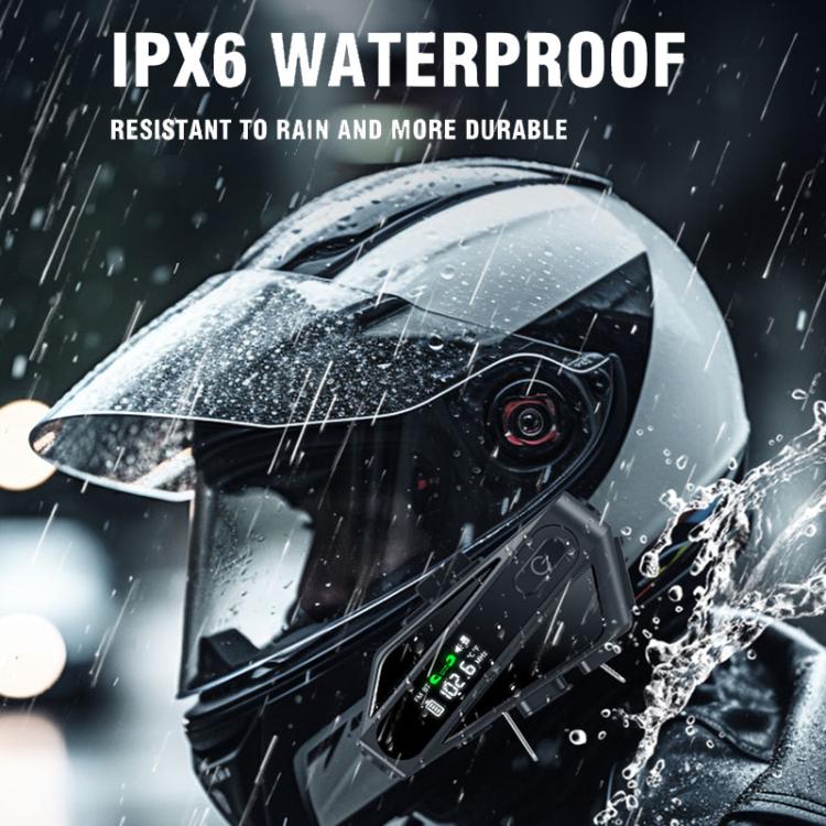 C6 IPX6 Waterproof LED Lighting Wireless Intercom Helmet Bluetooth Headset, Spec: Soft and Hard Mics - Motorcycle Walkie Talkie by buy2fix | Online Shopping UK | buy2fix