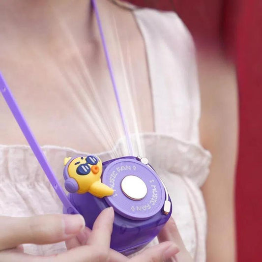 Givelong Cute Cool Pet DJ Lanyard Small Fan USB Rechargeable Compact Portable Bladeless Neck Fan(Cool Dragon) - Electric Fans by Givelong | Online Shopping UK | buy2fix