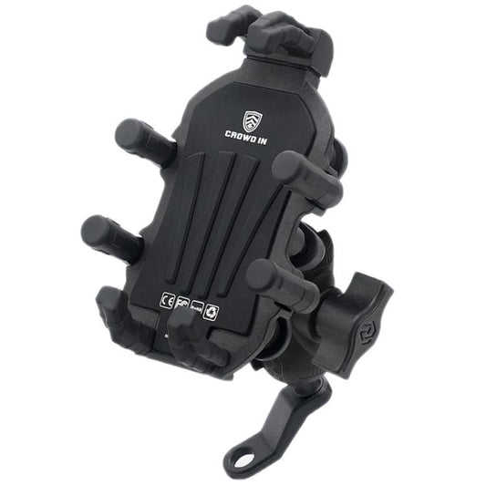 Motorcycle Rearview Mirror Mount Aluminum Alloy Shock-absorbing Mobile Phone Holder(Black) - Holder by buy2fix | Online Shopping UK | buy2fix