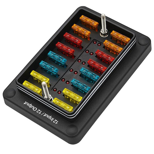 One In And One Out 12-Way Fuse Box LED Indicator With Sticker(ZH-1704B2) - Fuse by buy2fix | Online Shopping UK | buy2fix