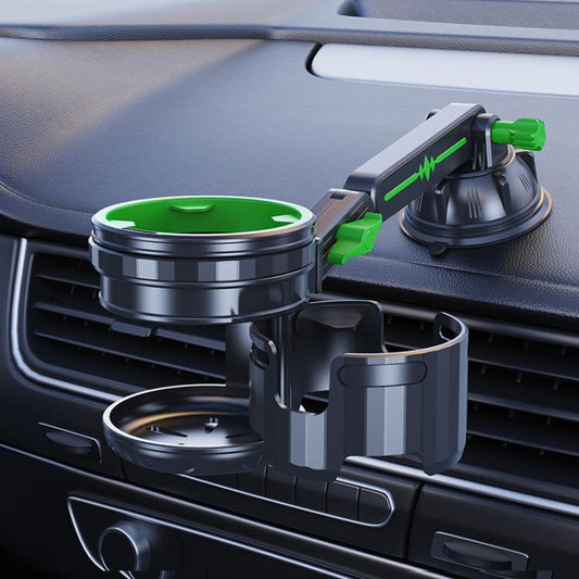 Car Multifunctional Water Cup Holder Auto Large Suction Cup Mounted Drink Rack, Style: Short Rod Gray - Car Drink Holders by buy2fix | Online Shopping UK | buy2fix