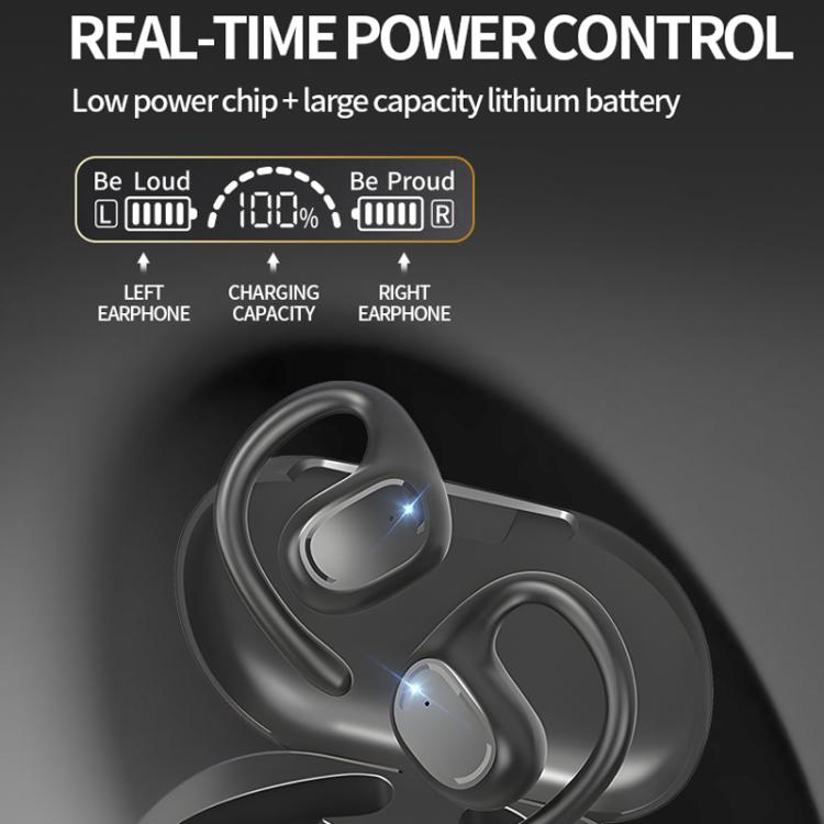 M200 Open-Ear Wireless Bluetooth Headphones Ear-Hook Earphone Waterproof Earpieces(Black) - TWS Earphone by buy2fix | Online Shopping UK | buy2fix