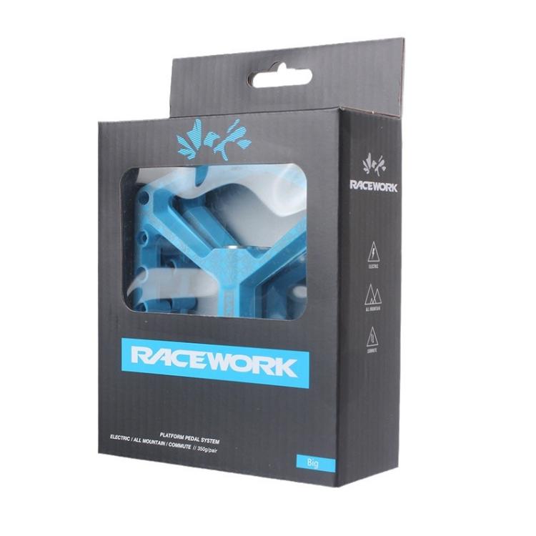 RACEWORK RK579 1pair Bicycle Wide Anti-slip Bearing Pedal Nylon Pedal(Blue) - Pedals by RACEWORK | Online Shopping UK | buy2fix