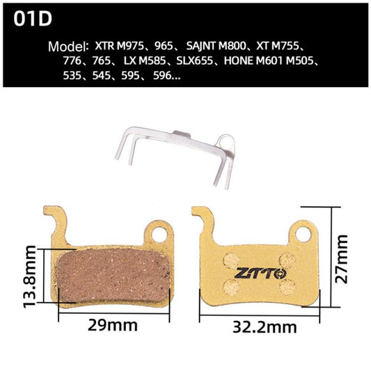 2pairs ZTTO Mountain Bike Full Metal Copper Base Lining Oil Disc Block Brake Pad, Model: MJ-01D - Bicycle Brake Parts by ZTTO | Online Shopping UK | buy2fix