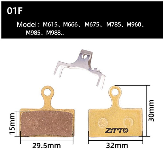 2pairs ZTTO Mountain Bike Full Metal Copper Base Lining Oil Disc Block Brake Pad, Model: MJ-01F - Bicycle Brake Parts by ZTTO | Online Shopping UK | buy2fix