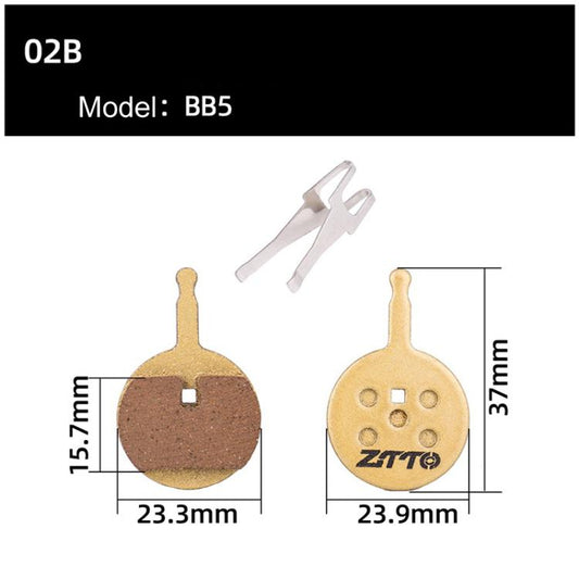 2pairs ZTTO Mountain Bike Full Metal Copper Base Lining Oil Disc Block Brake Pad, Model: MJ-02B - Bicycle Brake Parts by ZTTO | Online Shopping UK | buy2fix