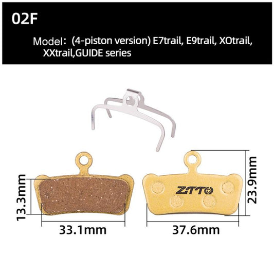 2pairs ZTTO Mountain Bike Full Metal Copper Base Lining Oil Disc Block Brake Pad, Model: MJ-02F - Bicycle Brake Parts by ZTTO | Online Shopping UK | buy2fix