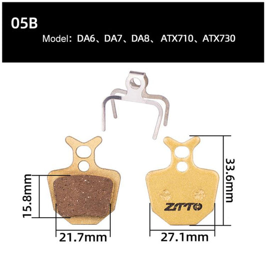 2pairs ZTTO Mountain Bike Full Metal Copper Base Lining Oil Disc Block Brake Pad, Model: MJ-05B - Bicycle Brake Parts by ZTTO | Online Shopping UK | buy2fix