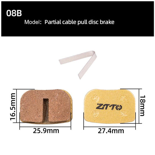 2pairs ZTTO Mountain Bike Full Metal Copper Base Lining Oil Disc Block Brake Pad, Model: MJ-08B - Bicycle Brake Parts by ZTTO | Online Shopping UK | buy2fix