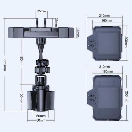 Small Car 360 Degree Rotating Dining Tray Auto Adjustable Cell Phone Holder - Car Drink Holders by buy2fix | Online Shopping UK | buy2fix