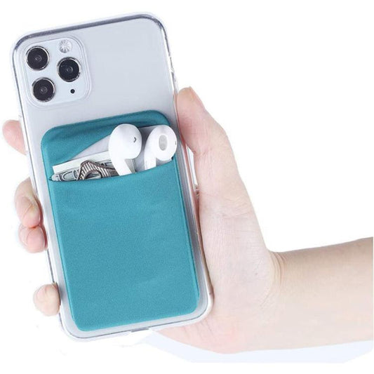Elastic Lycra Phone Back Sticker Card Holder Secure Card Pocket with No Residue Removal(Deep Blue) - Adhesive Card Holders by buy2fix | Online Shopping UK | buy2fix