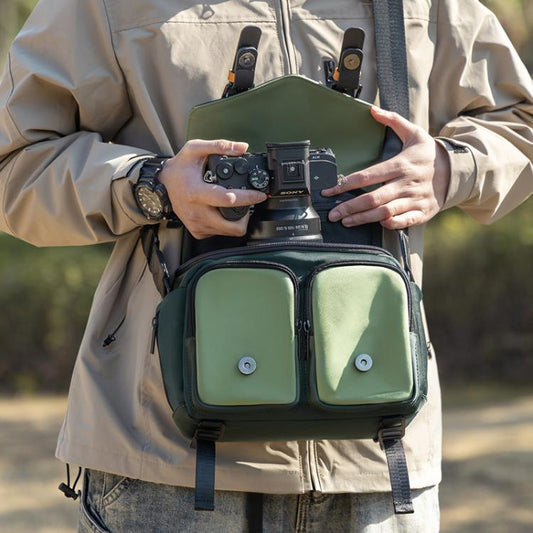 Cwatcun D99 Large Shoulder Camera Bag Multi-functional Casual Color Clash Lightweight Storage Bag - Strap Satchel by Cwatcun | Online Shopping UK | buy2fix