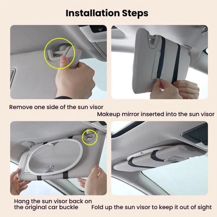 Car Sun Visor LED Touch Light Magnifying Makeup Mirror(White) - Interior Mirrors by buy2fix | Online Shopping UK | buy2fix