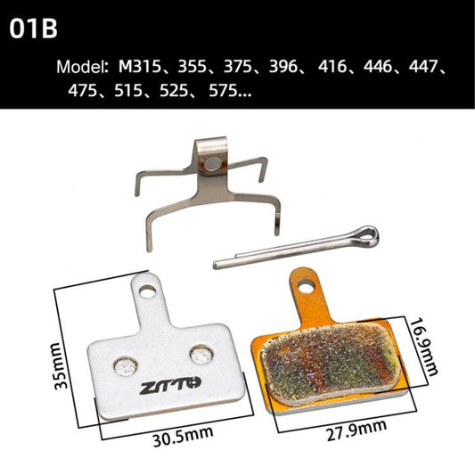 2pairs ZTTO Bicycle Metal Sintered Cable Mountain Road Bike Electrical Scooter Disc Brake Linings, Style: 01B - Bicycle Brake Parts by ZTTO | Online Shopping UK | buy2fix