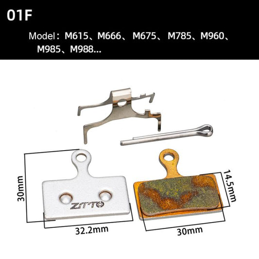 2pairs ZTTO Bicycle Metal Sintered Cable Mountain Road Bike Electrical Scooter Disc Brake Linings, Style: 01F - Bicycle Brake Parts by ZTTO | Online Shopping UK | buy2fix