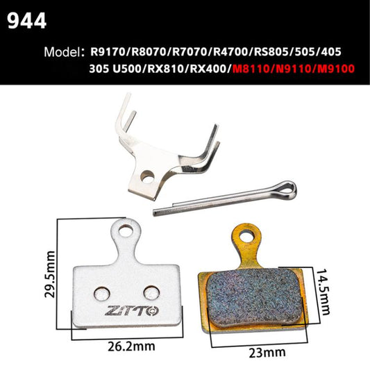 2pairs ZTTO Bicycle Metal Sintered Cable Mountain Road Bike Electrical Scooter Disc Brake Linings, Style: 944 - Bicycle Brake Parts by ZTTO | Online Shopping UK | buy2fix