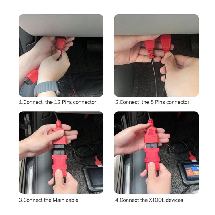 Xtool FCA 12+8 Connector Cable Adapter For Chry(Black Red) - Code Readers & Scan Tools by Xtool | Online Shopping UK | buy2fix