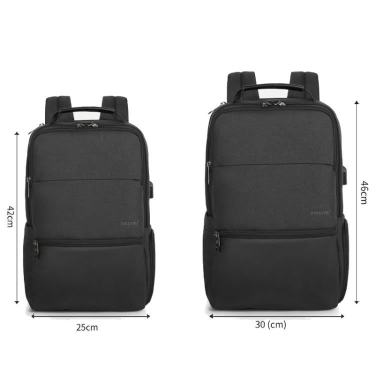 Tigernu 15.6-inch Standard Men Anti-Theft Laptop Backpack with USB Charging Port, Headphone Hole & Comfort Shoulder Straps for Travel, Work Commute(Black) - Backpack by Tigernu | Online Shopping UK | buy2fix