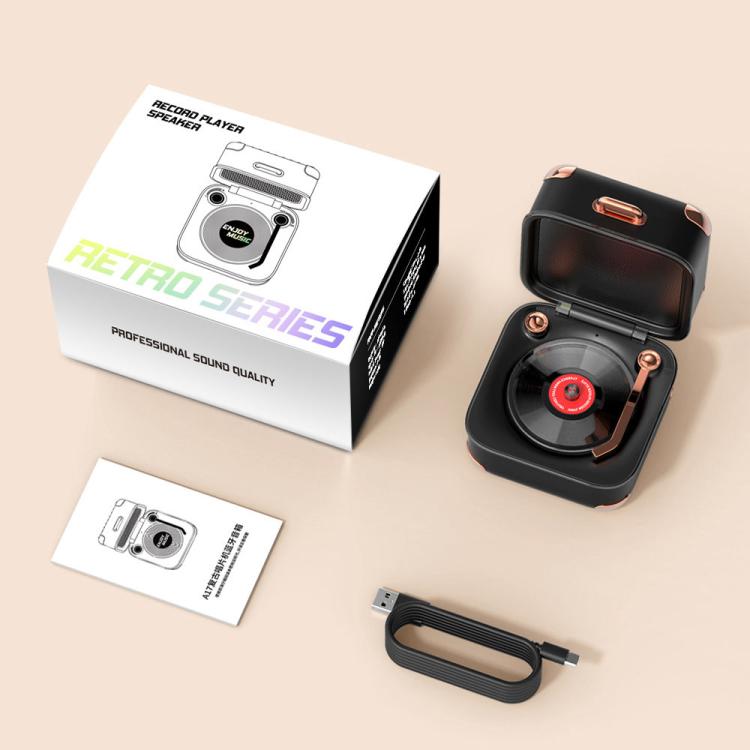 AVWOO A17 Mini Colorful Light Retro Gramophone Bluetooth Speaker(White) - Mini Speaker by AVWOO | Online Shopping UK | buy2fix