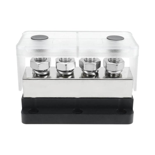 600A RV Yacht Copper Bolt 4 Stud Heavy Duty Busbar Terminal, Color: Black Single - Fuse by buy2fix | Online Shopping UK | buy2fix
